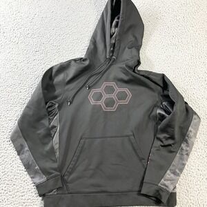 Rudis Hoodie Mens Small Black Wrestling Hex Logo Graphic Pullover Fleece